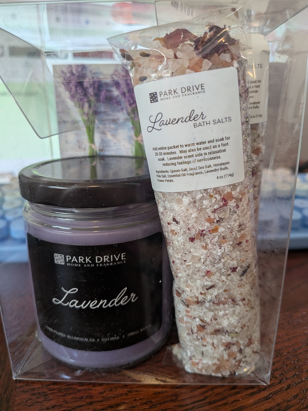 Park Drive Lavender Candle & Bath Salts Set - Purple